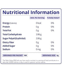 Back label of Munkito monk fruit sweetener with erythritol